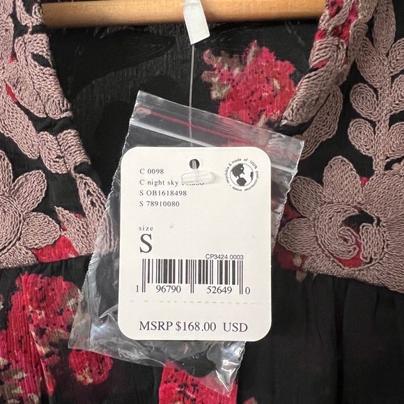 Free People Patricia Embroidered Women Blouse Size Small - Picture 8 of 11